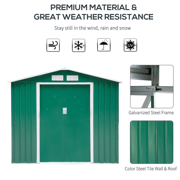 7' x 4' x 6' Metal Storage Shed with Double Doors