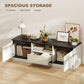 TV Stand for 43-55 Inch TV, Entertainment Center w/ Cabinets, Shelf, Drawer and Cable Management for Living Room, White