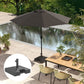 Plastic Square Patio Umbrella Base with Wheels Handle, Heavy Duty Outdoor Umbrella Stand Base, Filled Up to 73lb with Stand or 57lb with Water for Garden, Poolside, Black