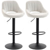 Swivel Counter Height Velvet Bar Stools Set of 2 - Cream