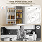 Sideboard Buffet Cabinet, Farmhouse Coffee Bar Cabinet with Door Shelves, Adjustable Shelves, Drawer, Barn Doors, White