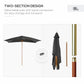 7' x 10' Wooden Patio Umbrella, Rectangle Garden Parasol, Outdoor Sunshade Canopy with Bamboo Ribs for Garden, Dark Grey