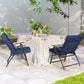 Set of 2 Outdoor Folding Chairs with Adjustable Backrest, Padded Camping Chairs for Outdoor Events, Blue