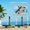 57 lb Nature Wood Metal Square Umbrella Base with Wheels