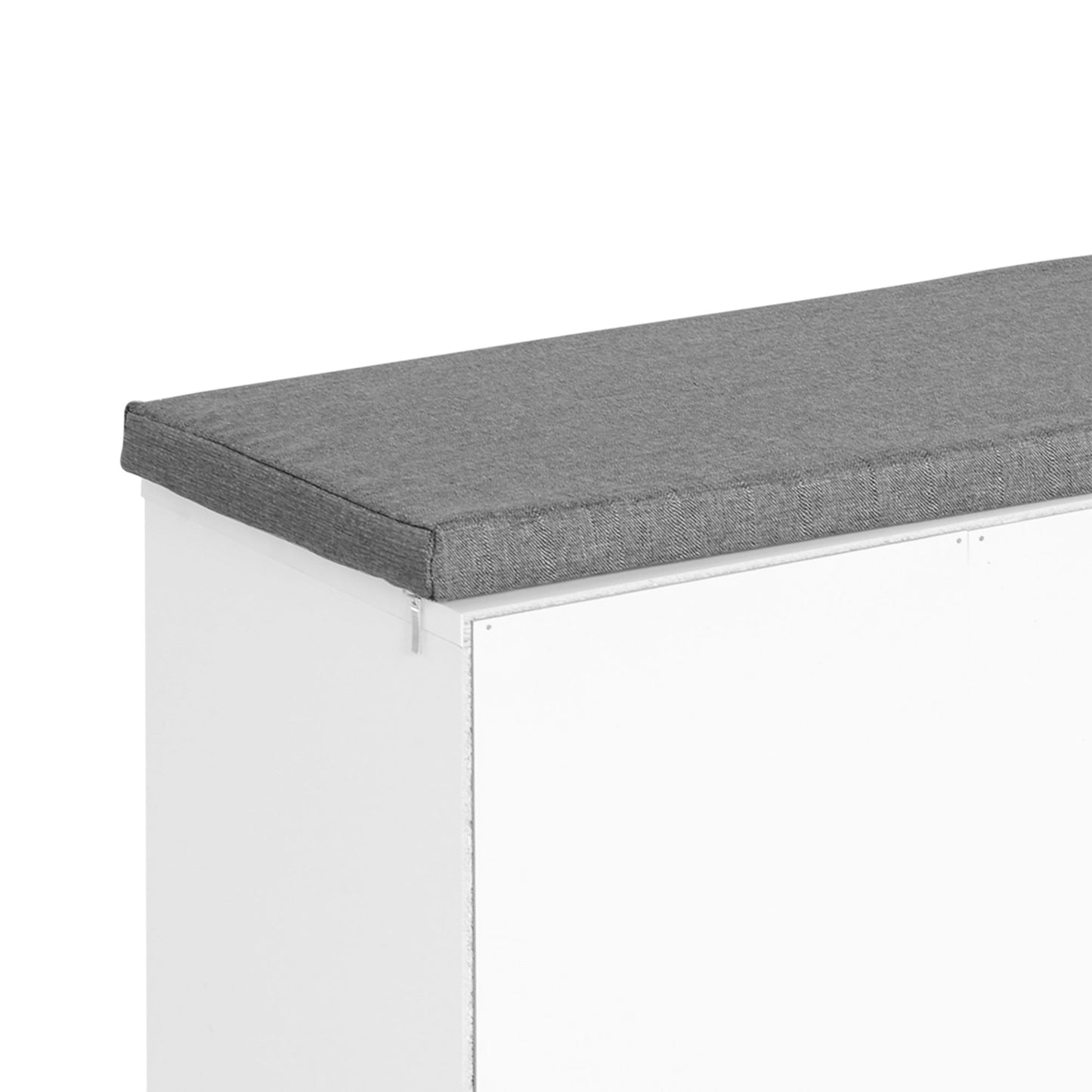 Shoe Bench with Storage, Upholstered Entryway Bench with Adjustable Shelves, Cushion for Living Room, Hallway, White