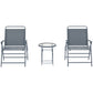 3 Pieces Outdoor Bistro Set, Folding Patio Table and Chairs with Tempered Glass Tabletop for Garden, Deck & Backyard
