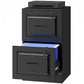 2 Drawer File Cabinet with Lock, Vertical Filing Cabinet with Adjustable Hanging Bars for A4 and Letter Size, Black