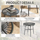Rattan Side Table, Round Outdoor Table, with Round PE Rattan and Tempered Glass Table Top for Patio, Garden, Dark Grey