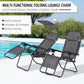 Zero Gravity Chair Set of 2 with Canopy Shade, Outdoor Folding Lounge Chair with Side Tray, Cup Holder, Reclining Lounger with Breathable Mesh Seat and Pillow, Dark Grey