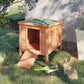 Wooden Rabbit Hutch, Bunny Cage with Waterproof & Openable Asphalt Roof, Outdoor Cat House Guinea Pig Cage Duck Shelter, Indoor Outdoor Use, 20" x 16.5" x 17", Orange