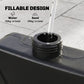 4PCs Cantilever Umbrella Base Weights for Offset Banana Parasol, Wicker Effect HDPE Water or Sand Filled Patio Umbrella Weights with Built-in Handles, Black