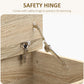 39.5" Storage Chest with 2 Safety Hinges, Storage Box Organizer with Flip-Top Lid, Entryway Storage Bench, Oak
