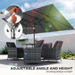 Grey Double-Sided Umbrella with Adjustable Height & 12 Ribs