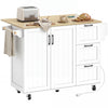 Kitchen Island Cart with Drop Leaf and Power Outlet