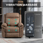 Manual Recliner Chair with Vibration Massage, Side Pockets, Microfibre Reclining Chair Nursing Chair for Living Room, Brown