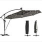 11.3 ft Cantilever Patio Umbrella with Light, Cover, Aluminium UPF50+ Offset Outdoor Umbrella Parasol, Dark Grey