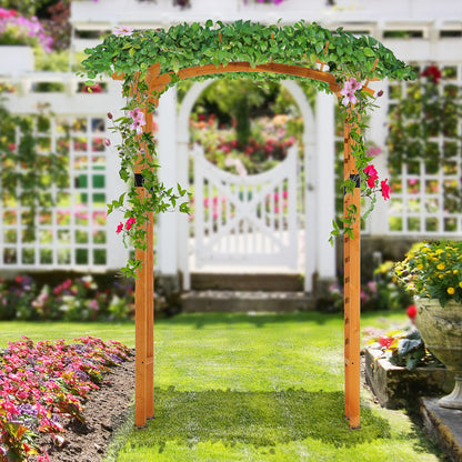 7.5FT Yellow Wood Garden Arch Trellis for Climbing Plants