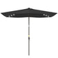 6.5x10ft Patio Umbrella, Rectangle Tilt Outdoor Market Parasol with LEDs, Black