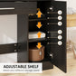 Vanity Desk with Mirror, Makeup Vanity w/ Drawer, Open Compartment and Shelves, Cabinet, Adjustable Shelves for Bedroom