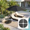4-Piece Black Wicker-Effect HDPE Base Weights with Handles