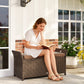 2-In-1 Outdoor Storage Bench, 29 Gallon Wicker Deck Box with Handles and Cushion, Tan