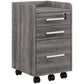 3 Drawer Vertical File Cabinet, Mobile Filing Cabinet with Lock and Wheels for A4, Letter Size, Grey