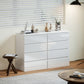 4 Drawer Cabinet, High Gloss Drawer Chest for Bedroom, Chest of Drawers with Metal Runners and Groove Handles, White