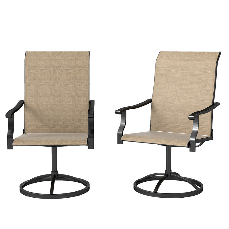 2-Piece Swivel Dining Chair Set with High Back & Mesh