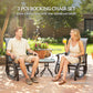 3PCs Gliding Rocking Chair & Bistro Tea Table Set, Grey