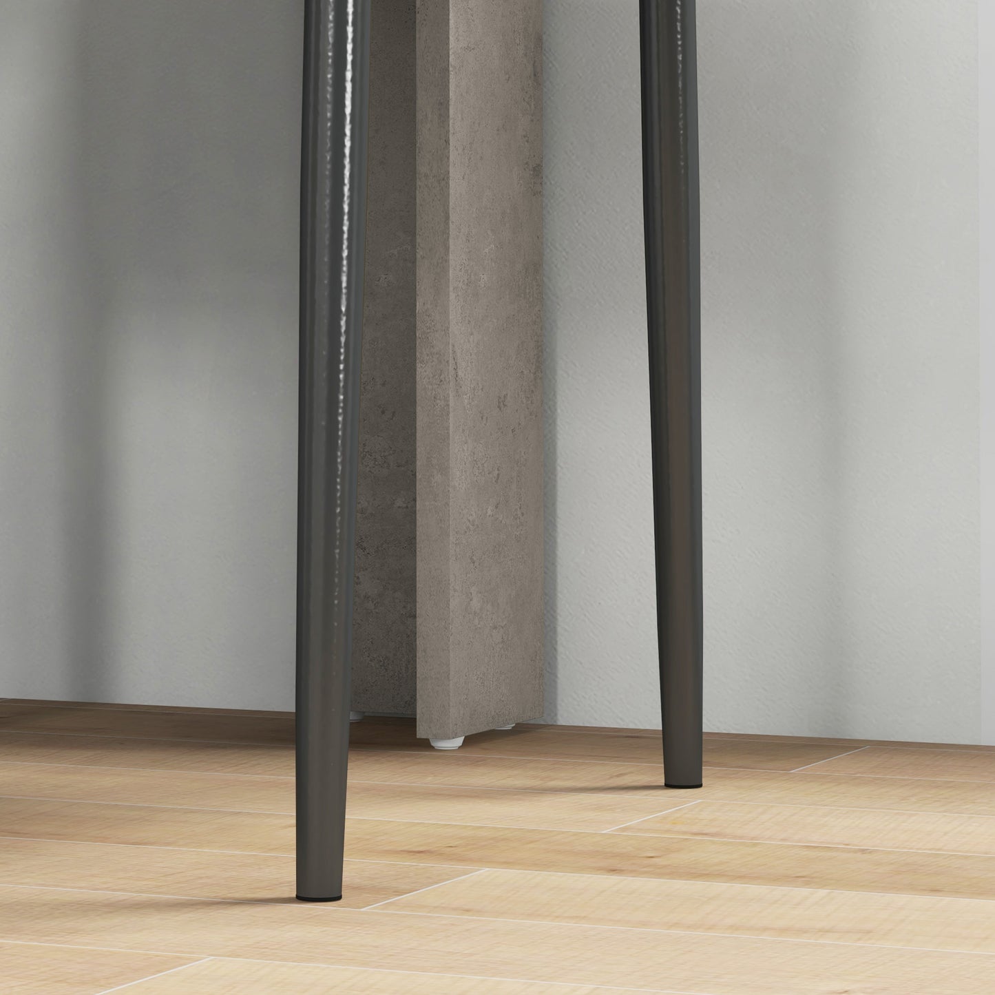 Dining Table Set for 2, Square Kitchen Table and Chairs, Dining Room Table and PU Leather Upholstered Chairs, Grey