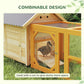 Duck Coop, Wooden Duck House with Openable Roof & Double Doors, Natural Wood