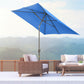 6.5x10ft Patio Umbrella, Rectangle Market Umbrella with Aluminum Frame and Crank Handle, Garden Parasol Outdoor Sunshade Canopy, Blue