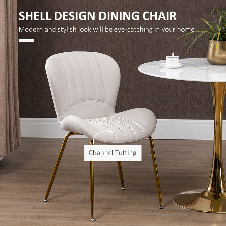 Upholstered Dining Chairs Set of 2 - Cream White