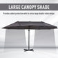 Outdoor Patio Umbrella Offset Cantilever Umbrella with Twin Canopy Sunshade Umbrella with Lift Crank Grey