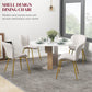 Dining Chairs Set of 4, Modern Accent Chair with Cushioned Backrest, Upholstery for Living Room, Cream White