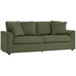3 Seater Sofa, 83.5" Modern Upholstered Couch with Pocket Spring and 2 Scatter Cushions for Living Room, Green