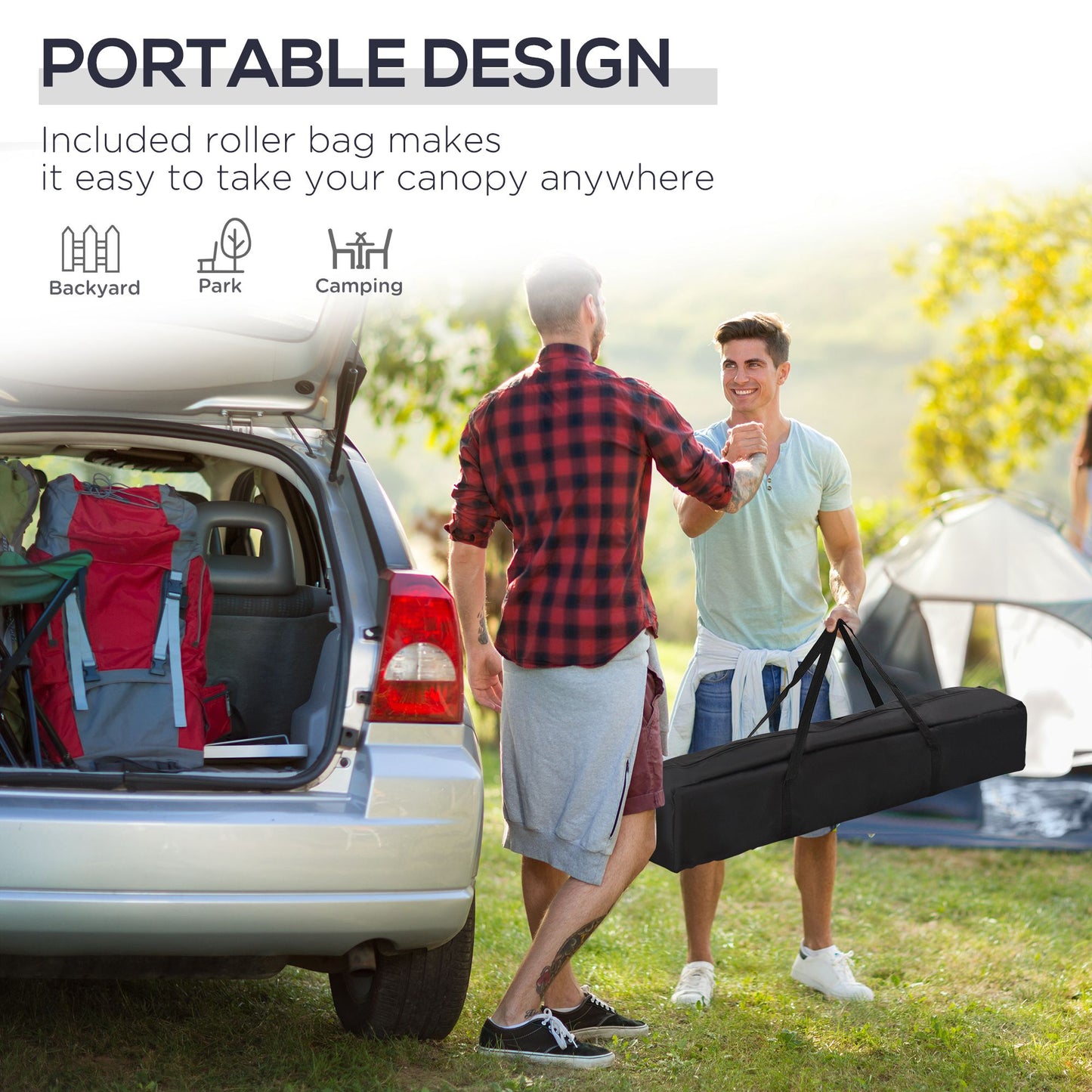 10' x 10' Pop Up Canopy Tent with Sand Bags, Instant Shelter with Adjustable Height and Carry Bag, Garden Outdoor Party Tent, White
