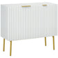 Modern Storage Cabinet Sideboard Buffet Cabinet with Gold Legs for Living Room Dining Room Hallway White