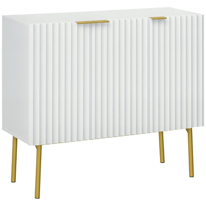 Sideboard Buffet Cabinet with Gold Legs - White