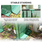 Lean-to Greenhouse with 3 Tier Shelves, Mini Greenhouse with 2 Roll-Up Doors for Indoor Outdoor, Green