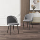 Set of 2 Mid-Back Dining Chairs, Velvet-touch Upholstered Kitchen Chairs for Living Room and Dining Room, Grey