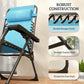 Zero Gravity Chair Set of 2, Folding Reclining Outdoor Lounge Chair with Cup Holder, Headrest, Sky Blue