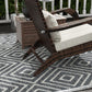 Wicker Adirondack Chair with Ottoman, Patio Cushioned Muskoka Chair with Armrests Brown/Cream White