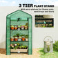 Mini Greenhouse with Screen Roof, Portable Small Greenhouse with Roll-Up Zipper Door