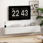 55" Floating TV Stand for TVs up to 72 Inch, Wall Mount Media Console with 2 Fluted Flip-Down Doors, Cable Hole, White