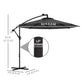9.5' Dark Grey Offset Parasol with Solar LED Lights