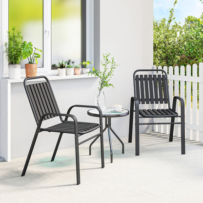 Stackable Outdoor Dining Chairs, Set of 2