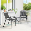 Stackable Outdoor Dining Chairs Set of 2, for Patio, Balcony, Deck, Garden, Black