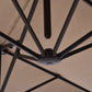 15'x 8.7' Outdoor Patio Umbrella with Twin Canopy Backyard Umbrella with Lift Crank Tan