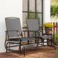 Patio Glider Rocking Chair 2 Person Outdoor Loveseat Rocker Garden Furniture Bench, Black